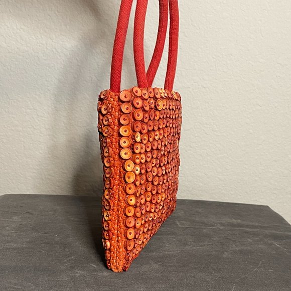 Handmade Red Seashell Slim Handbag - Picture 3 of 4